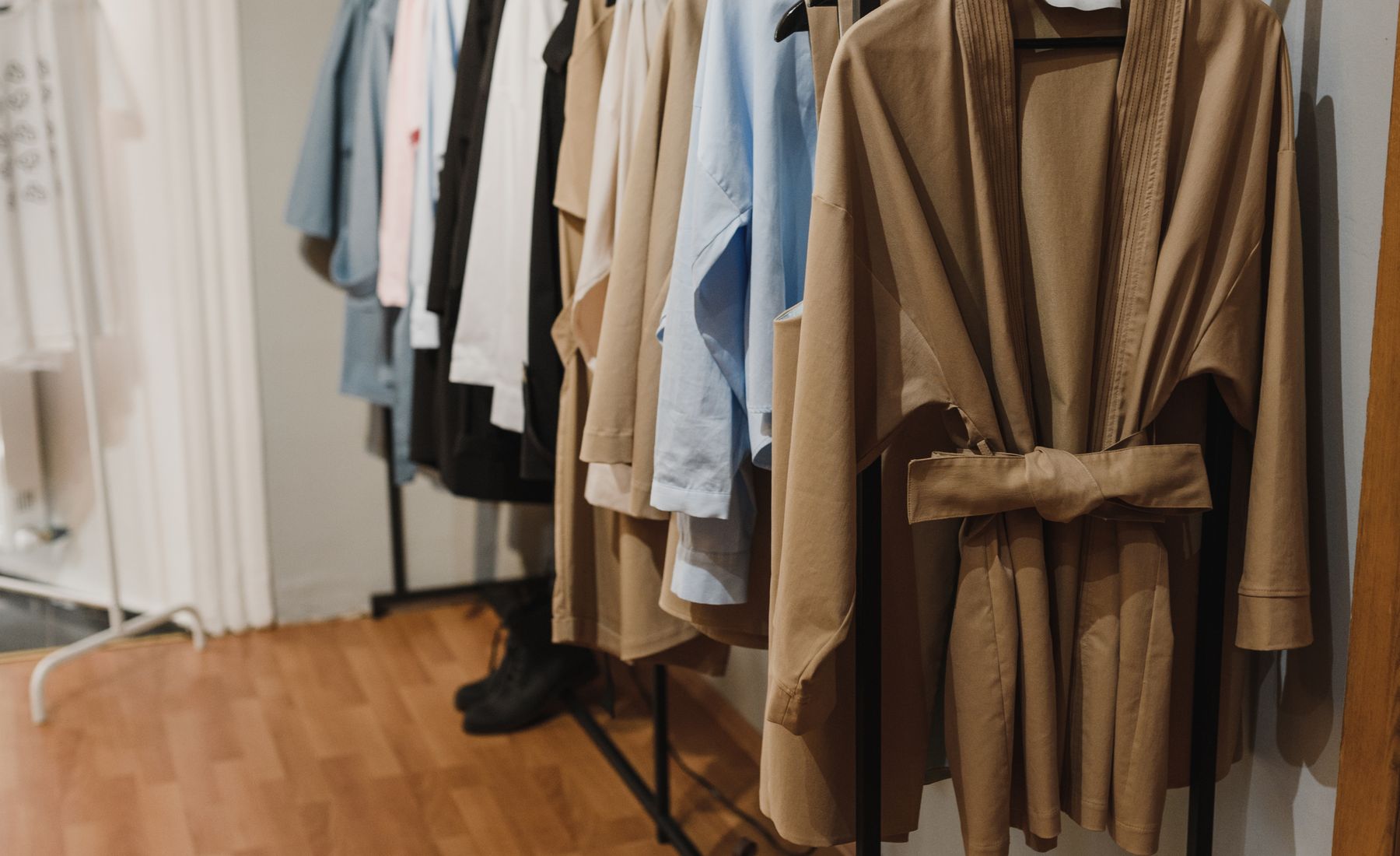 Coats on a rail